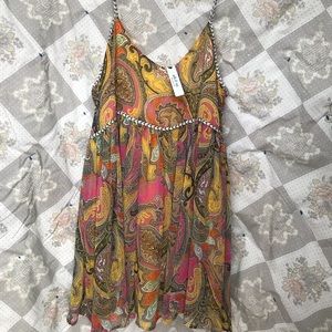 Ark & co chiffon tunic/dress w braided straps